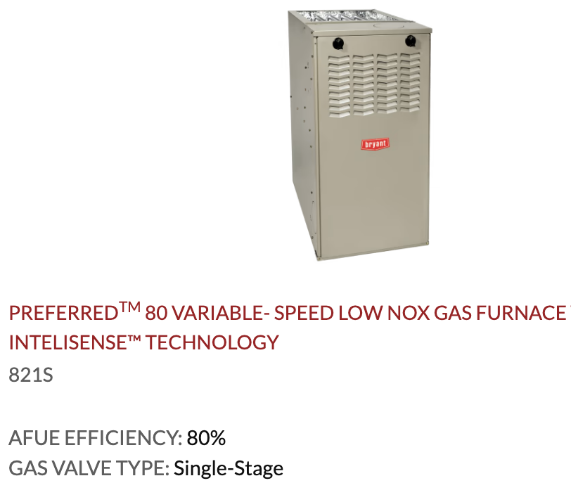 PREFERRED™ 821s GAS FURNACE WITH INTELISENSE™ TECHNOLOGY SunAir Variable Speed Preferred 821 S